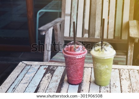 fruit smoothie and green tea smoothie