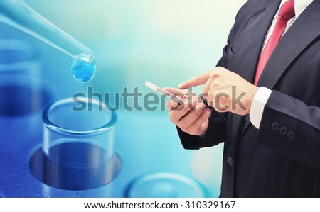 business man searching science data concept