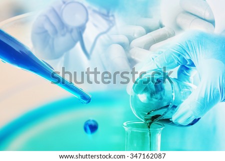 medical research at science lab background