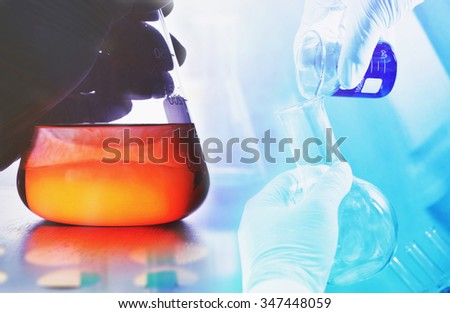 chemical research at science lab background