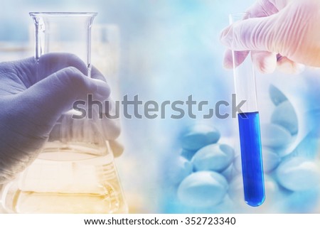 medicine research at science lab background