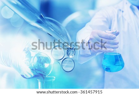 chemistry research at science lab blur background