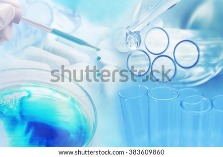 medicine research at science lab background , pharmaceutical concept