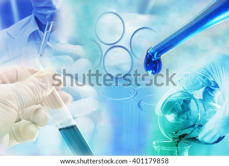 medicine research at science lab , pharmaceutical background