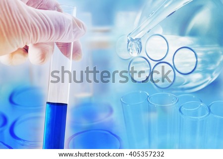 test tube chemistry research at science lab background
