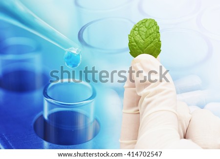herbal medicine research at science lab background