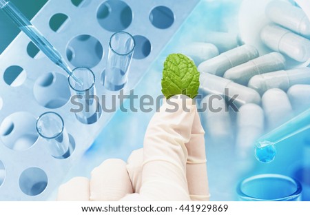 herbal medicine chemistry research development product at science lab ,pharmaceutical background
