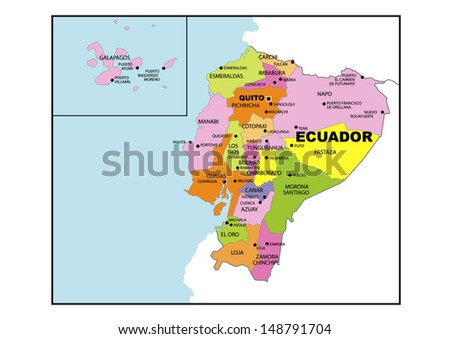 Administrative map of Ecuador