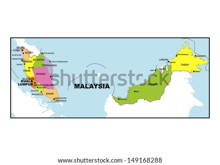 Administrative map of Malaysia