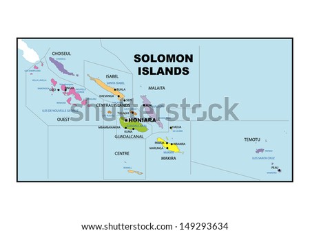 Administrative map of Solomon Islands