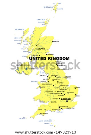 Simple map of United Kingdom
