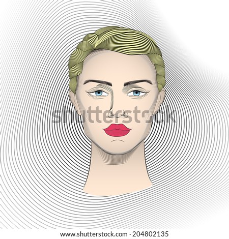 Androgyny head on the abstract background
