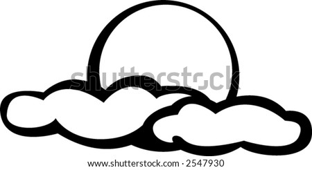 Full Moon With Clouds Stock Vector Illustration 2547930 : Shutterstock