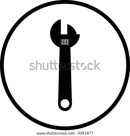wrench clip art. adjustable wrench symbol