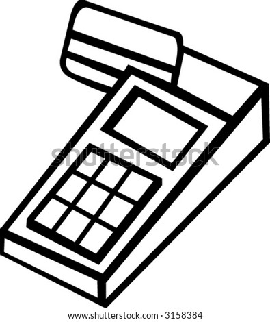 credit card machine. stock vector : credit card