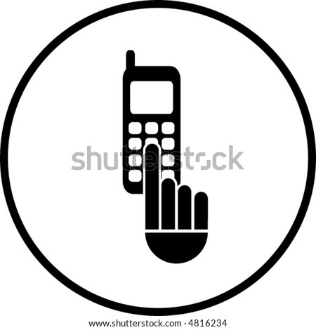 Dialing Cell Phone. cell phone dialing symbol