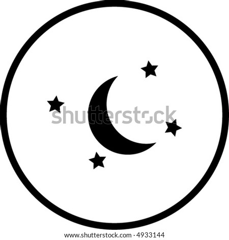 stock vector moon and stars symbol