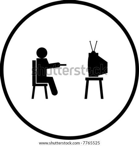watching tv clipart. watching television symbol