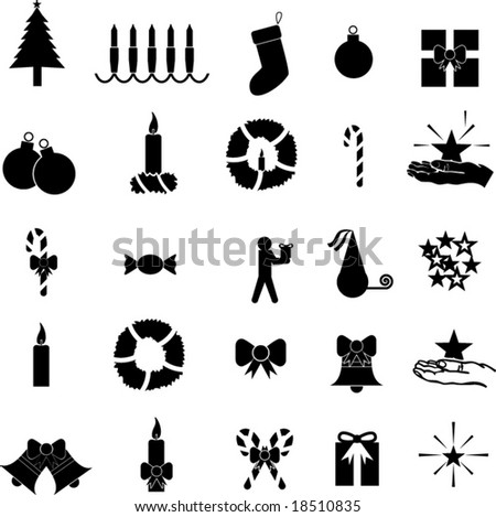 stock vector : christmas symbol collection set 1