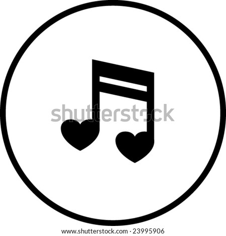 stock vector musical love notes symbol