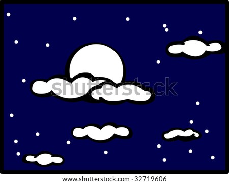 moonlight night sky. stock photo : cloudy night sky