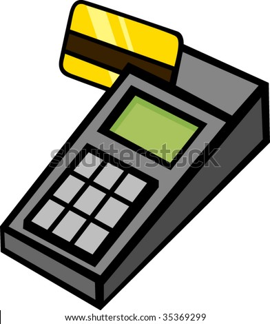 credit card machine. stock vector : credit card