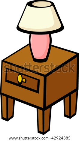 Nightstand Furniture And Lamp Stock Vector Illustration