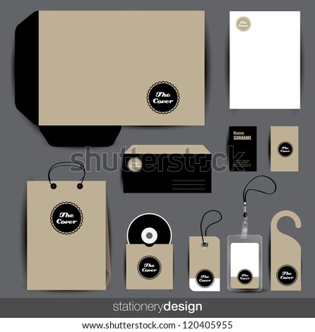 Stationery design set in editable vector format Stationery design set in editable vector format