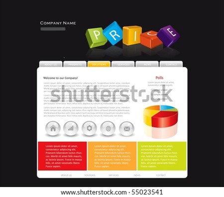 Business website template in editable vector format Business website template in editable vector format