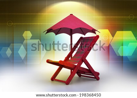chair covered by umbrella