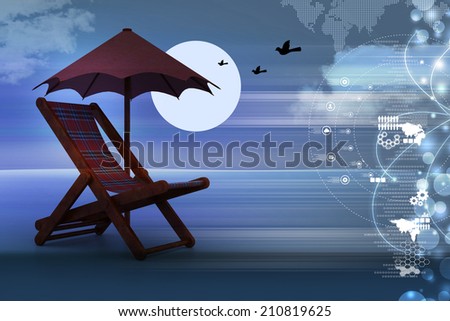 chair covered by umbrella