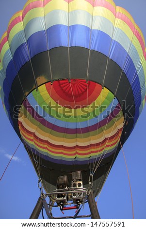 Balloon festival and crews operation and prepared balloon.Balloon on blue sky.Balloon in the sky.