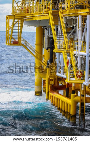 Oil and Gas Producing Slots at Offshore Platform - Oil and Gas Industry