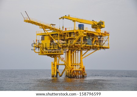 The platform in offshore oil and gas society.The platform in the ocean or in the gulf