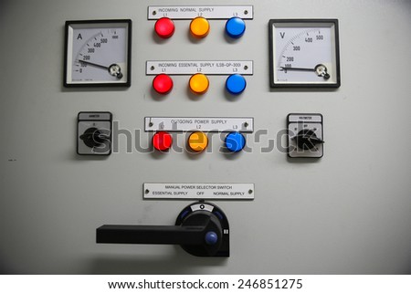 Close up of an Electric meter,Electric utility meters for an apartment complex or offshore oil and gas plant