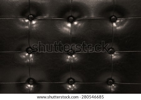 Modern black leather sofa isolated against white background, Interior building set in room.