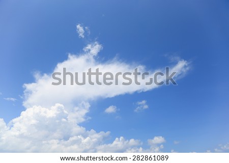 Blue sky with clouds on good weather day, Blue sky background and empty area for text.