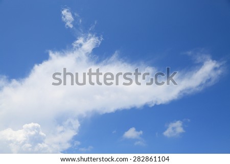 Blue sky with clouds on good weather day, Blue sky background and empty area for text.