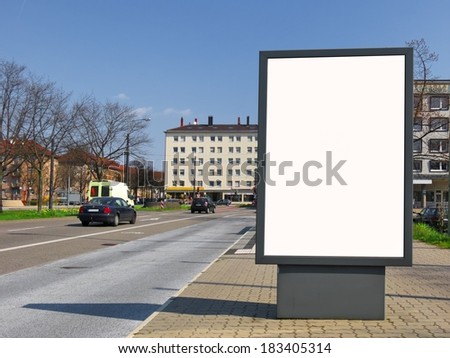 Empty billboard on the street