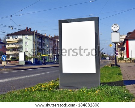 Empty billboard on the street
