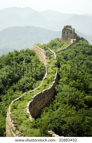 great wall, landscape view from a high point