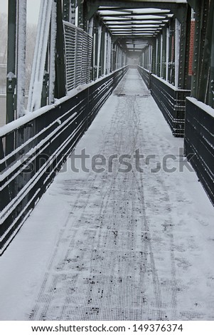 snow on a bridge