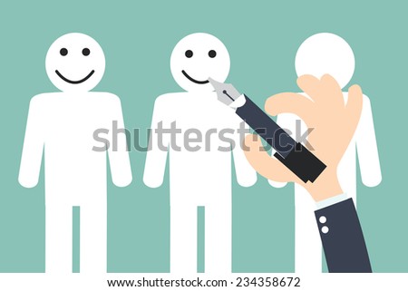 Hand writing Smiley on the Customer Customer Retention Hand writing Smiley on the Customer Customer Retention