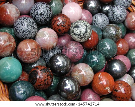 Collection of many colored marble balls
