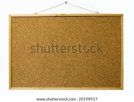 Wooden board hanged and isolated on white wall