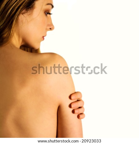 stock photo Skincare concept back of beautiful nude woman with soft skin