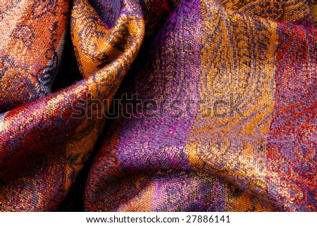 Colorful textured fabric background - curvy wavy veil