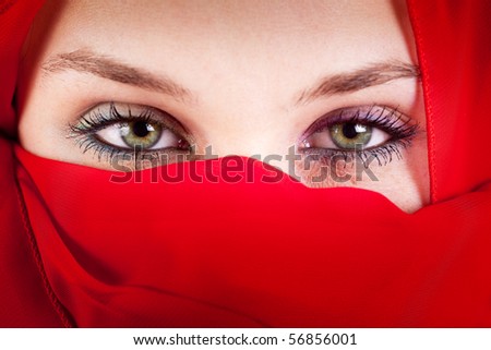 Dubine oka Stock-photo-red-veil-woman-with-beautiful-sexy-eyes-56856001