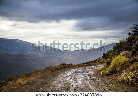 Road, Mountain, Clouds