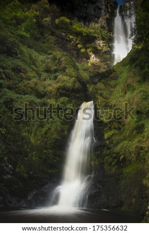 Pistyll Rhaeadr Waterfall Ã¢Â?Â? High waterfall in wales, United Kingdom.